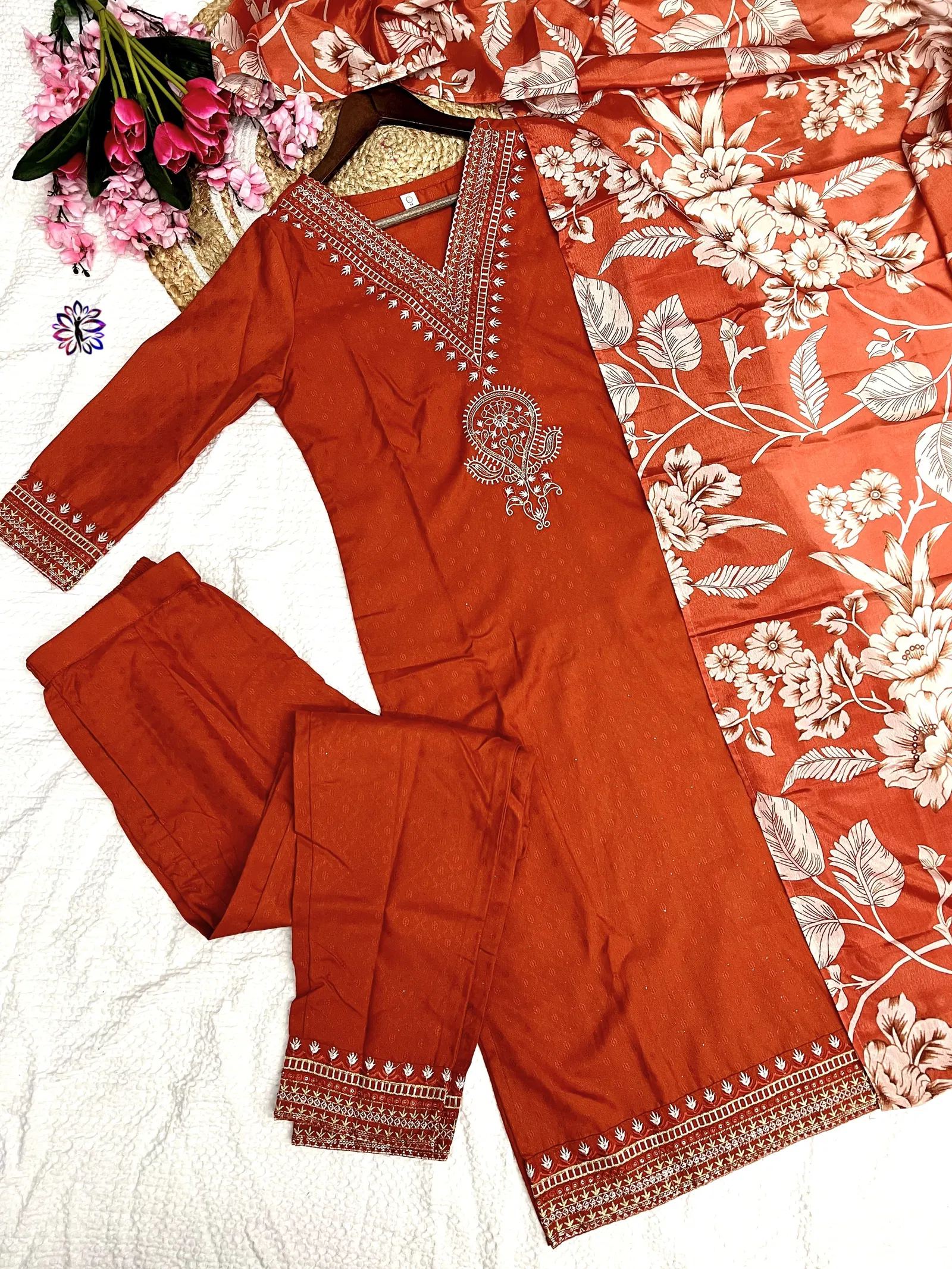 KF 117 Kalaai Viscose Embroidery Kurti With Bottom Dupatta Orders In India