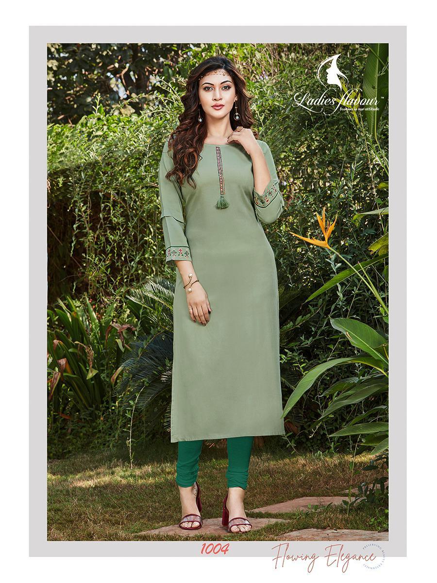 LADIES FLAVOUR SERENA VOL-3 Latest Fancy Designer Ethnic Wear Rayon With Embroidery Work Heavy Kurtis Collection
