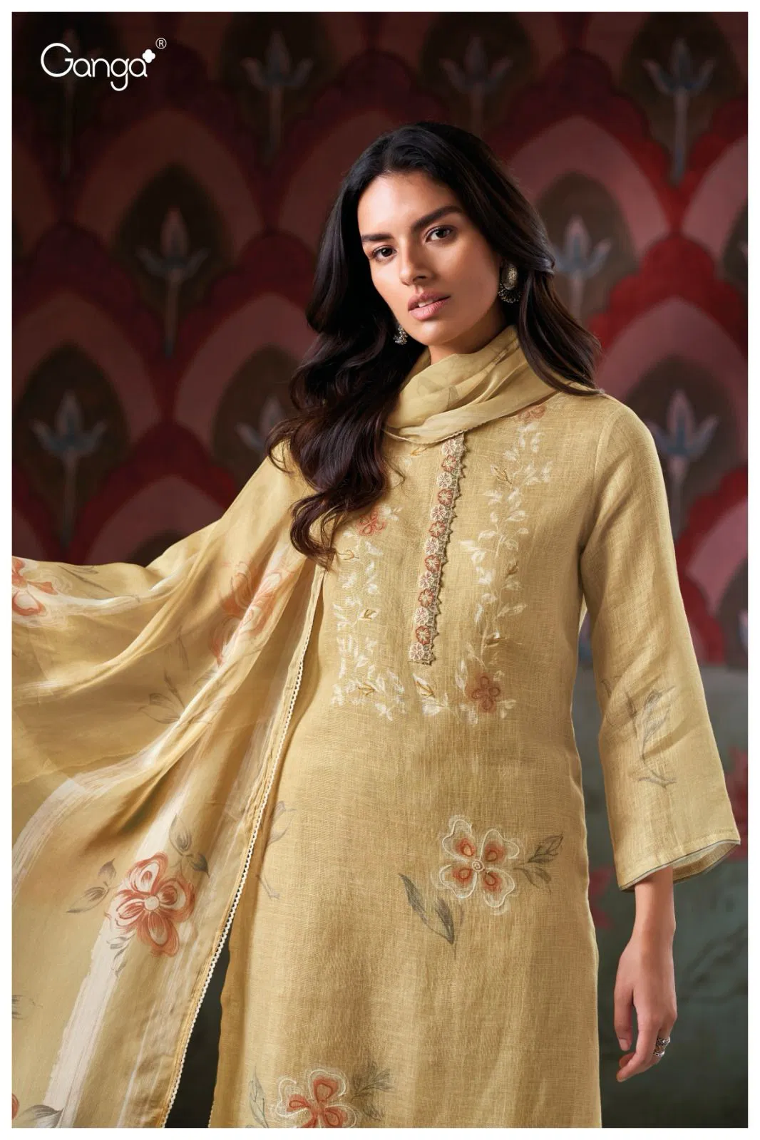 Carina 3406 By Ganga Linen Printed Designer Salwar Suit Suppliers In India