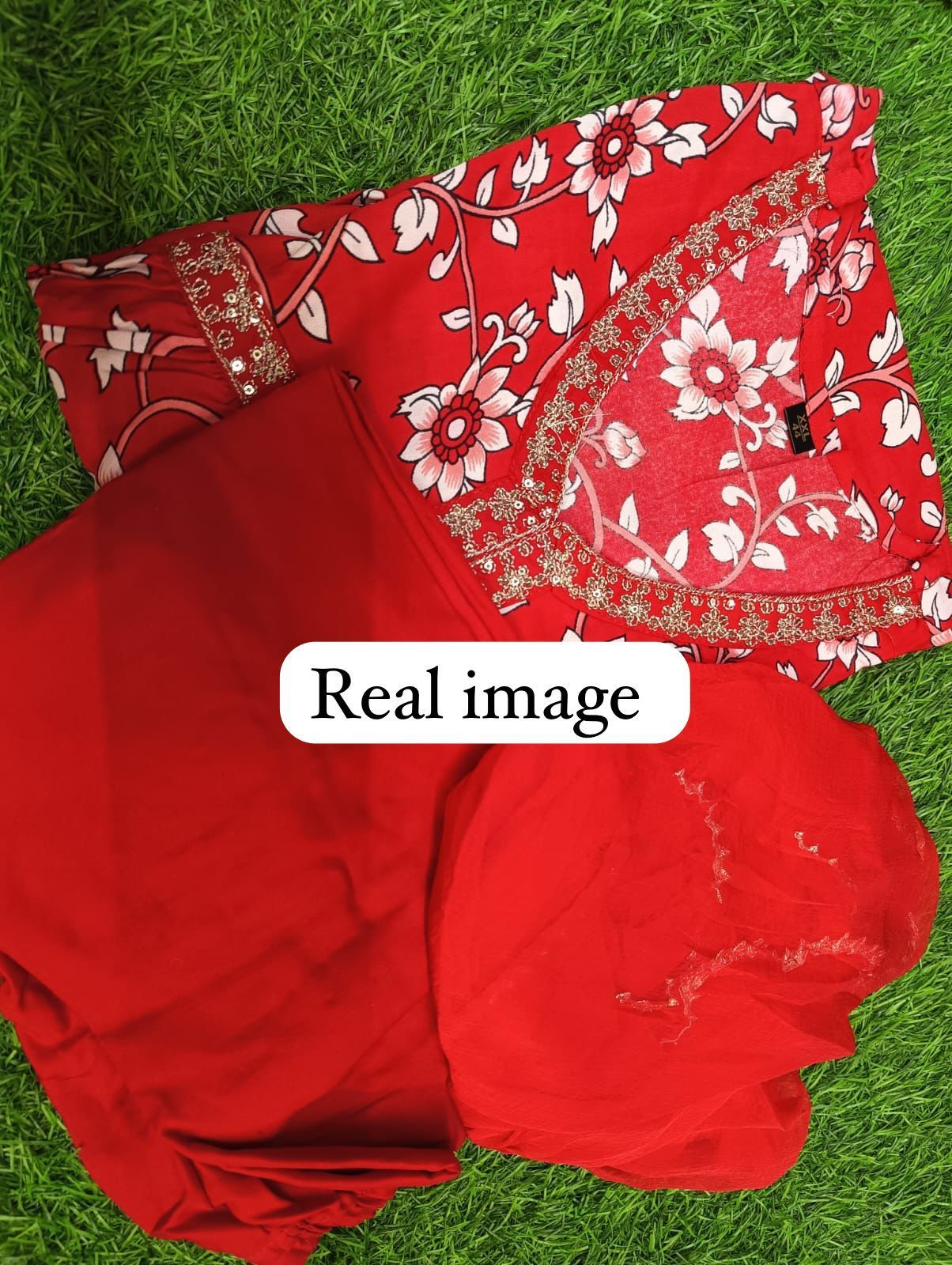 Red Aliya Cut Rayon Kurti With Bottom Dupatta Exporters in India