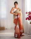Kc 870 Crunchy Crush Padding Emboidery Worked Beautiful Saree Suppliers In India