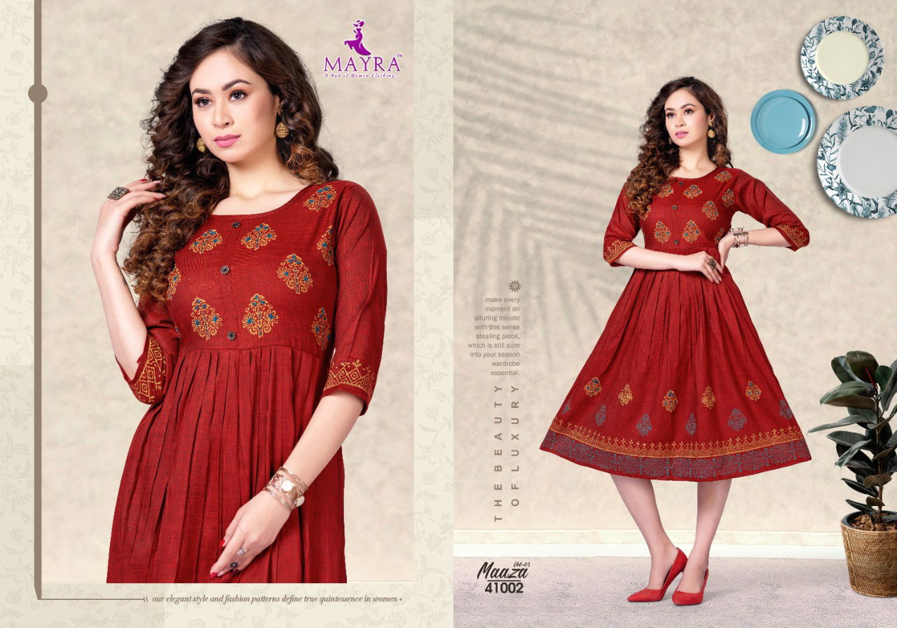 Mayra Maaza 3 Latest Designer Ethnic Wear Rayon Anarkali Kurti Collection