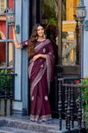Meera 307 Embroidery Worked Shimmer Chiffon Saree Best Wholesale Shop In Surat