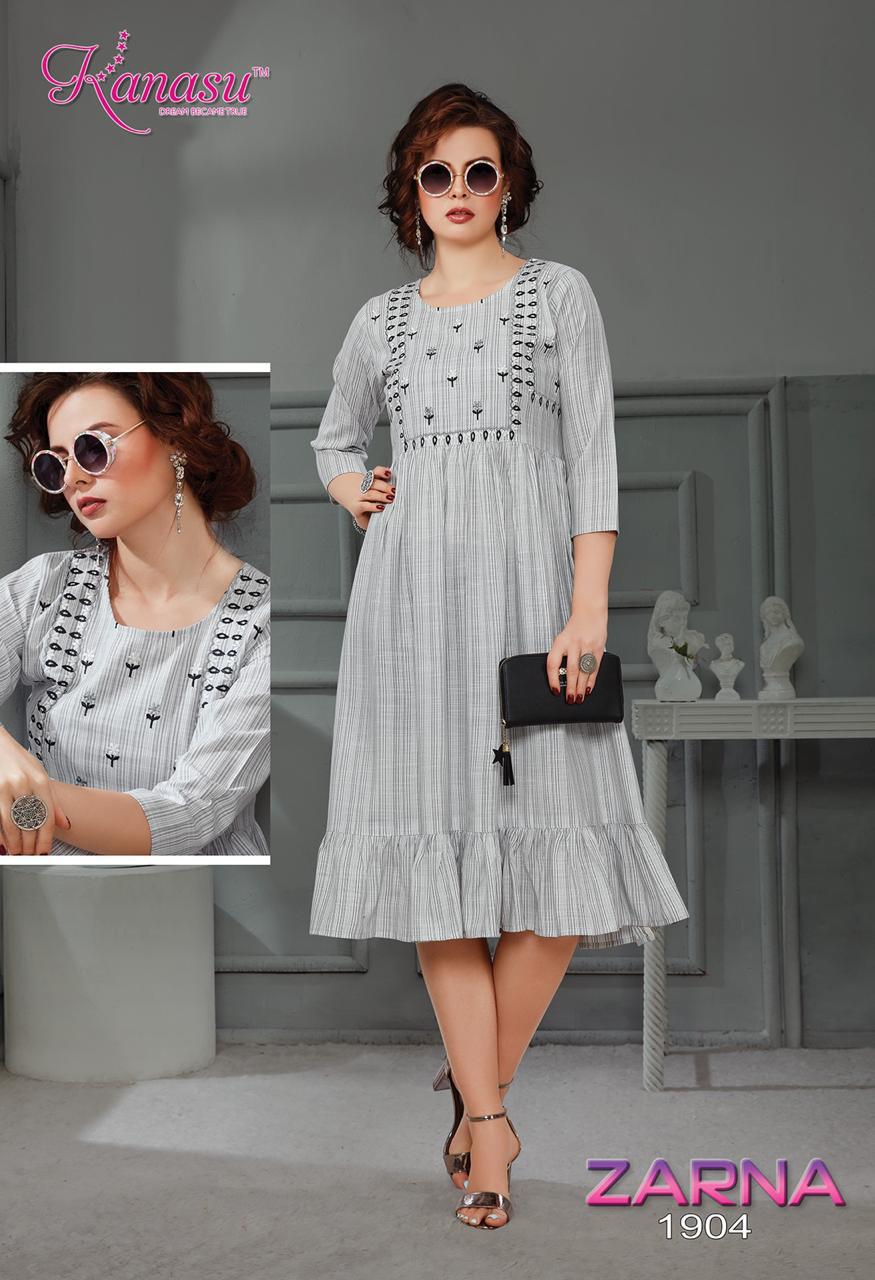 Kanasu Zarna Latest Designer Short Anarkali Kurtis Collection 