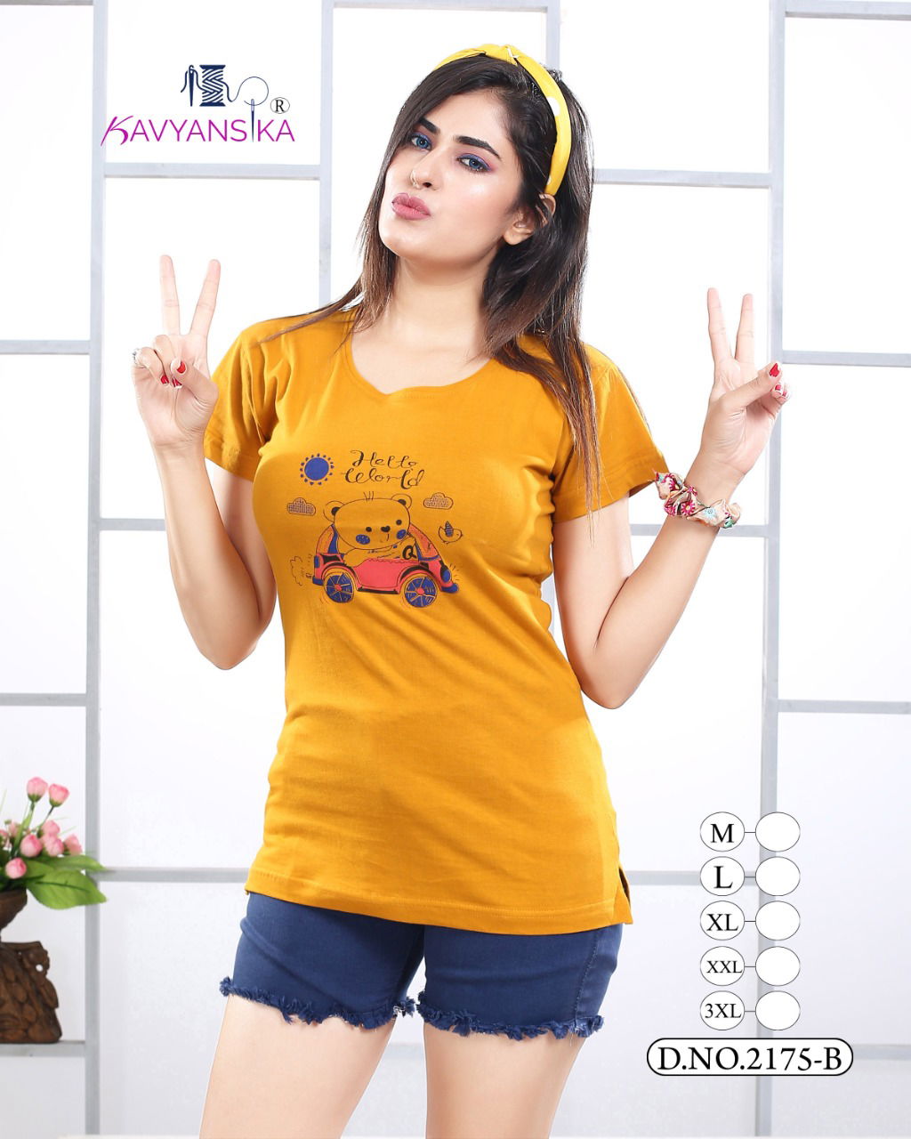 Kavyansika Side Cut 2175 Hosiery cotton Daily Wear Ladies T-shirt Collection
