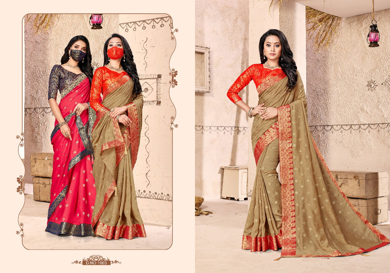 Ronisha Jagnoori Latest Designer Festive Wear Wedding Wear Foil Printed Designer Silk Saree Collection