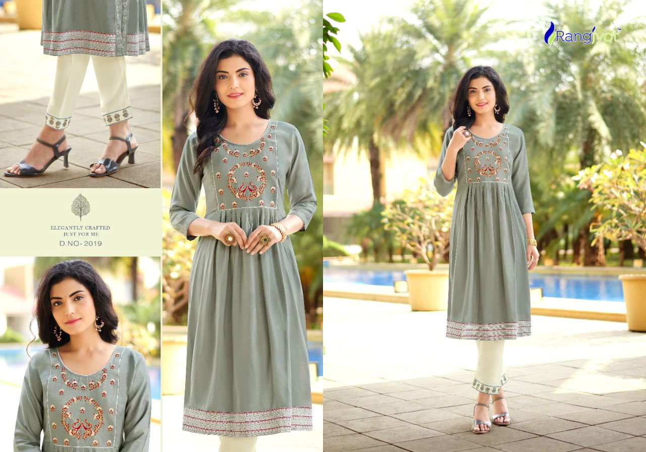 Rangjyot Mariya 3 Classic Heavy Ethnic Wear Rayon Kurti With Pant Collection