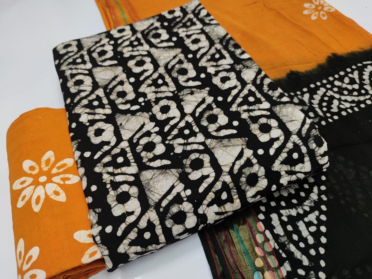 Batik 3 Bandhani Latest Fancy Designer Casual Regular Wear Printed Cotton Dress Material Collection
