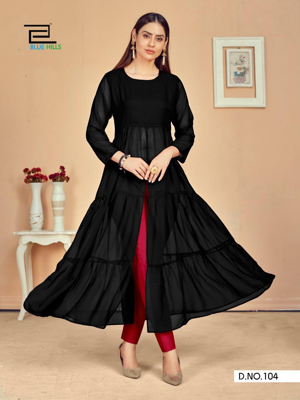 Blue Hills Tokyo Ethnic Wear Designer Georgette Long Kurti Collection
