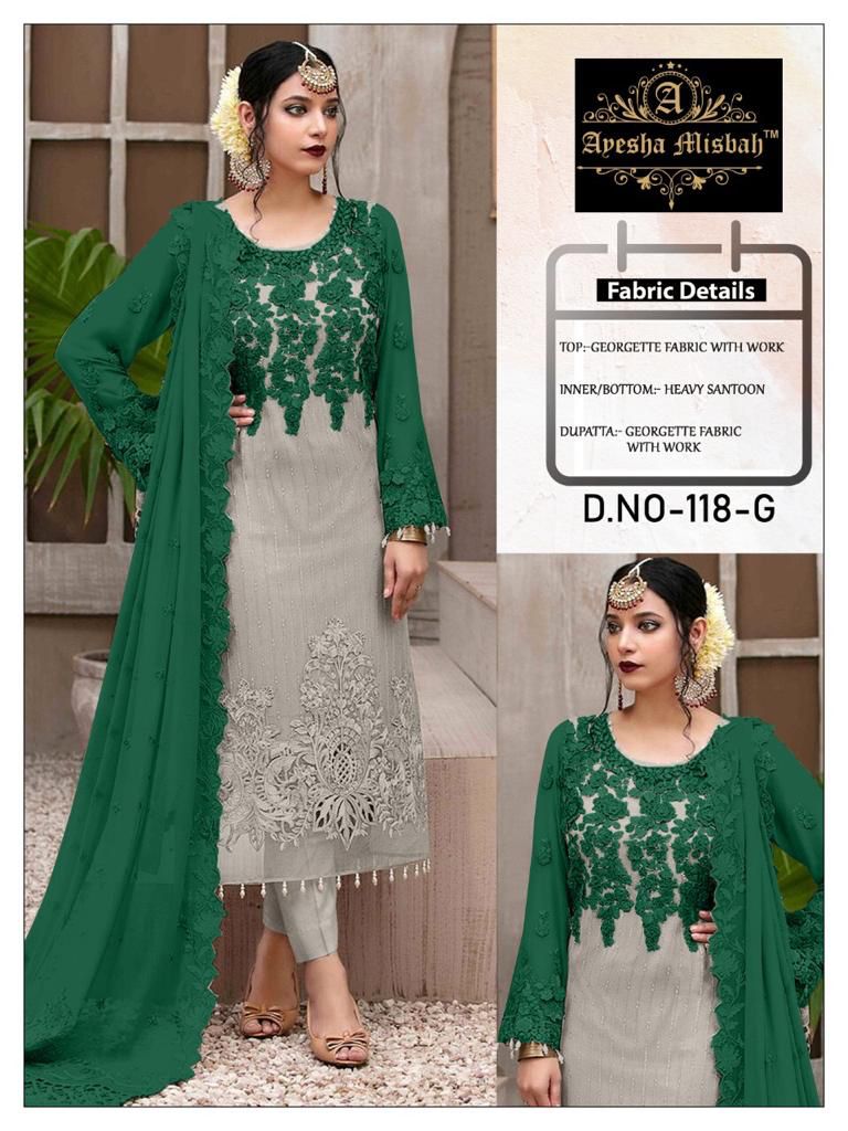 Ayesha Misbah 132 Wedding Wear Georgette Heavy Pakistani Salwar Kameez Collection