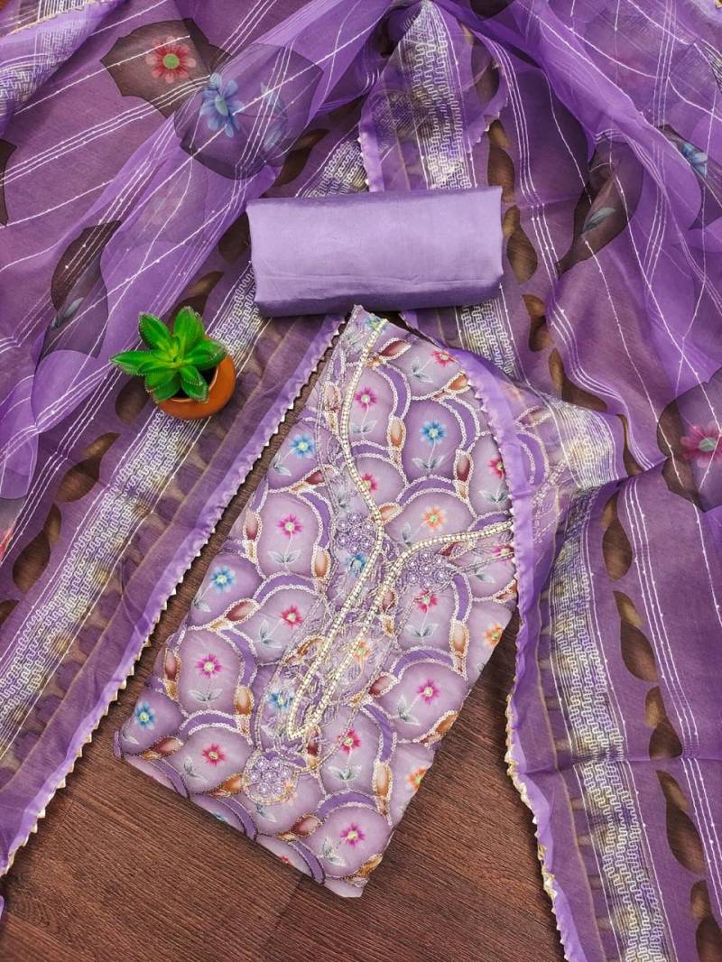 Color Set 9070 Casual Wear Organza Printed Dress Material | Wholesalers In Delhi