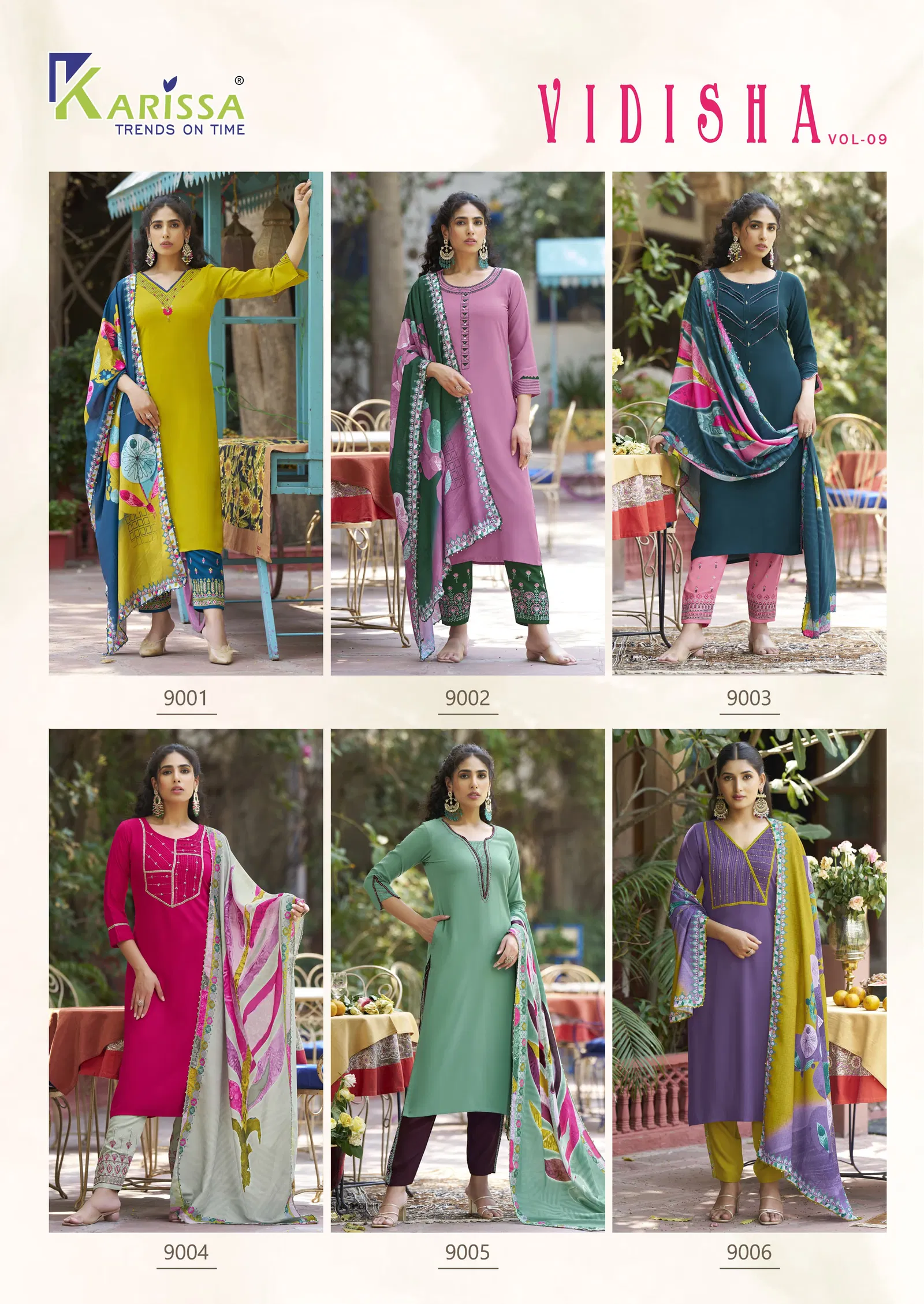 Vidisha Vol 9 By Karissa Rayon Designer Kurti With Bottom Dupatta Suppliers In India