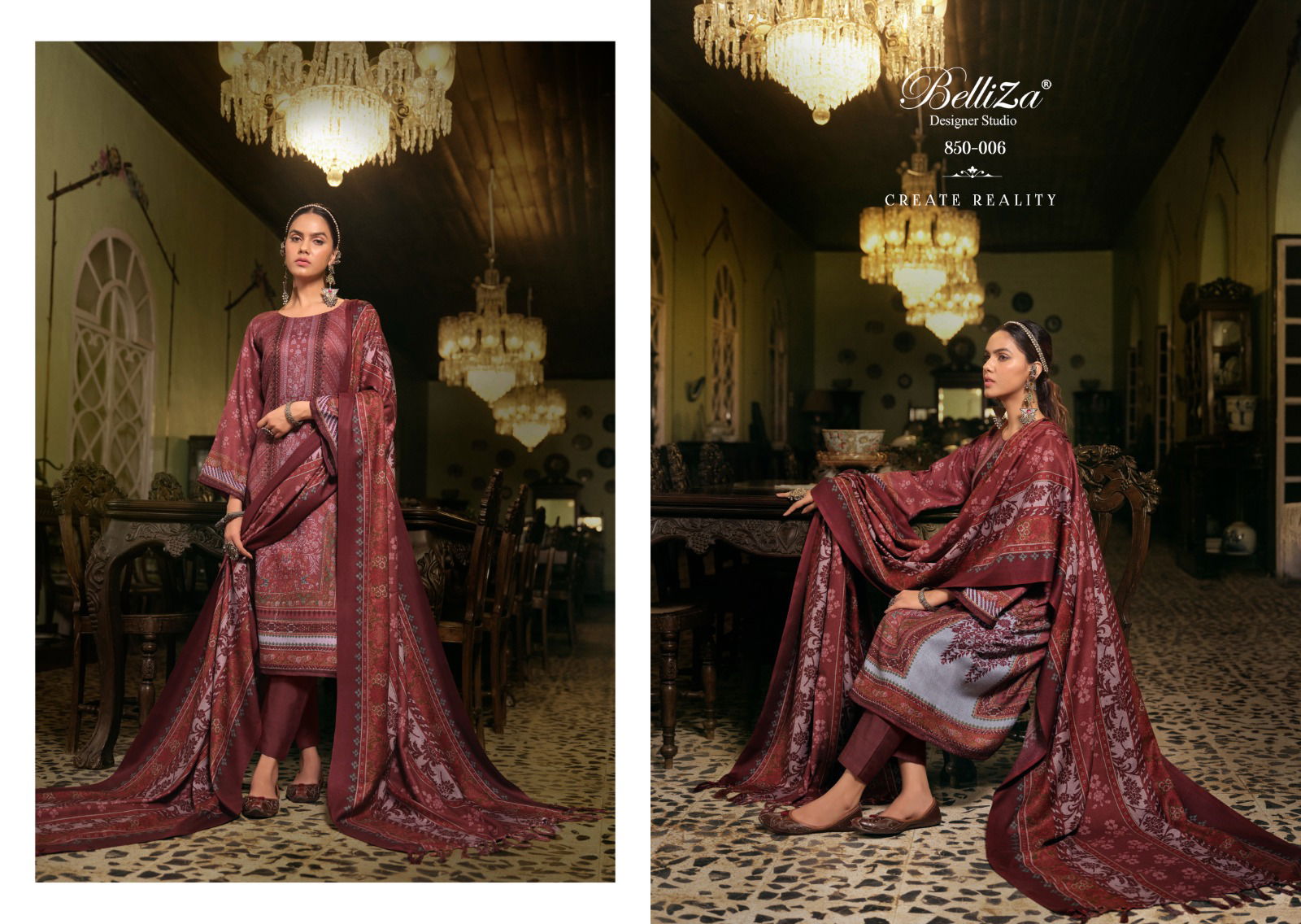 Qurbat By Belliza Pure Winter Wear Dress Material Catalog