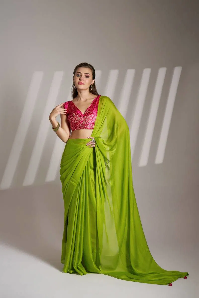 Ziva 38 Beautiful Chiffon Party Wear Stylish Saree Wholesale Clothing Distributors In India