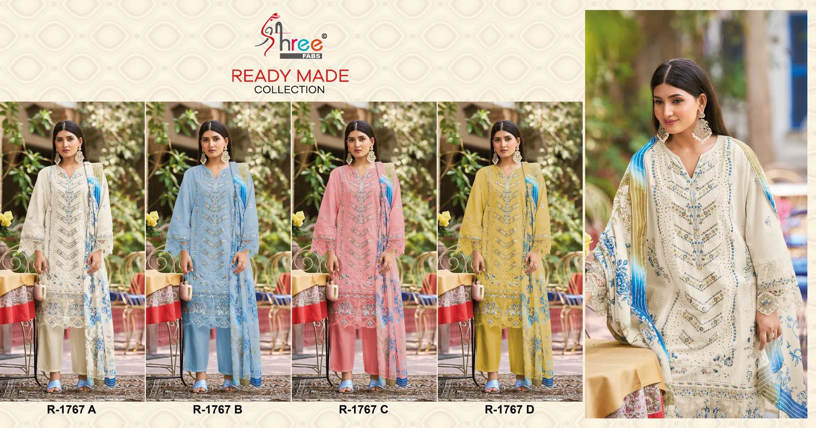 R 1791 By Shree Cambric Cottan Wholesale Pakistani Readymade Suits In India