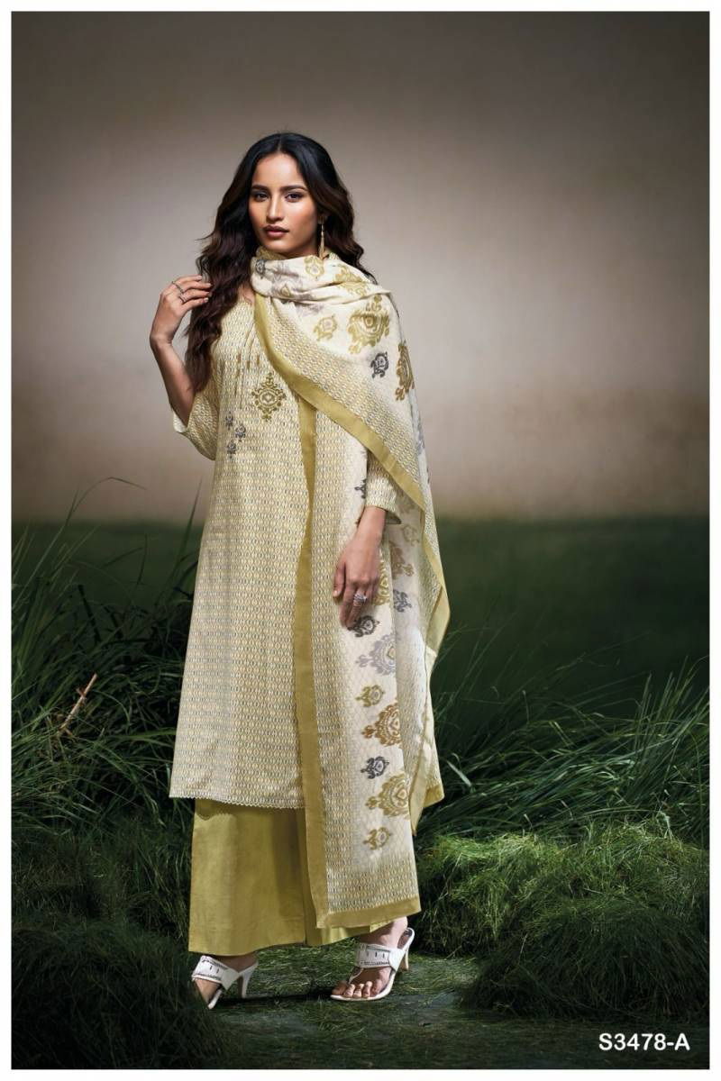 Azaria By Ganga Cotton Printed Embroidered Salwar Suit Wholesalers In Delhi