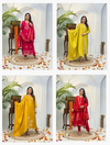 Naisha K 377 Muslin Jacquard Handwork Kurti With Pant And Dupatta Suppliers In India
