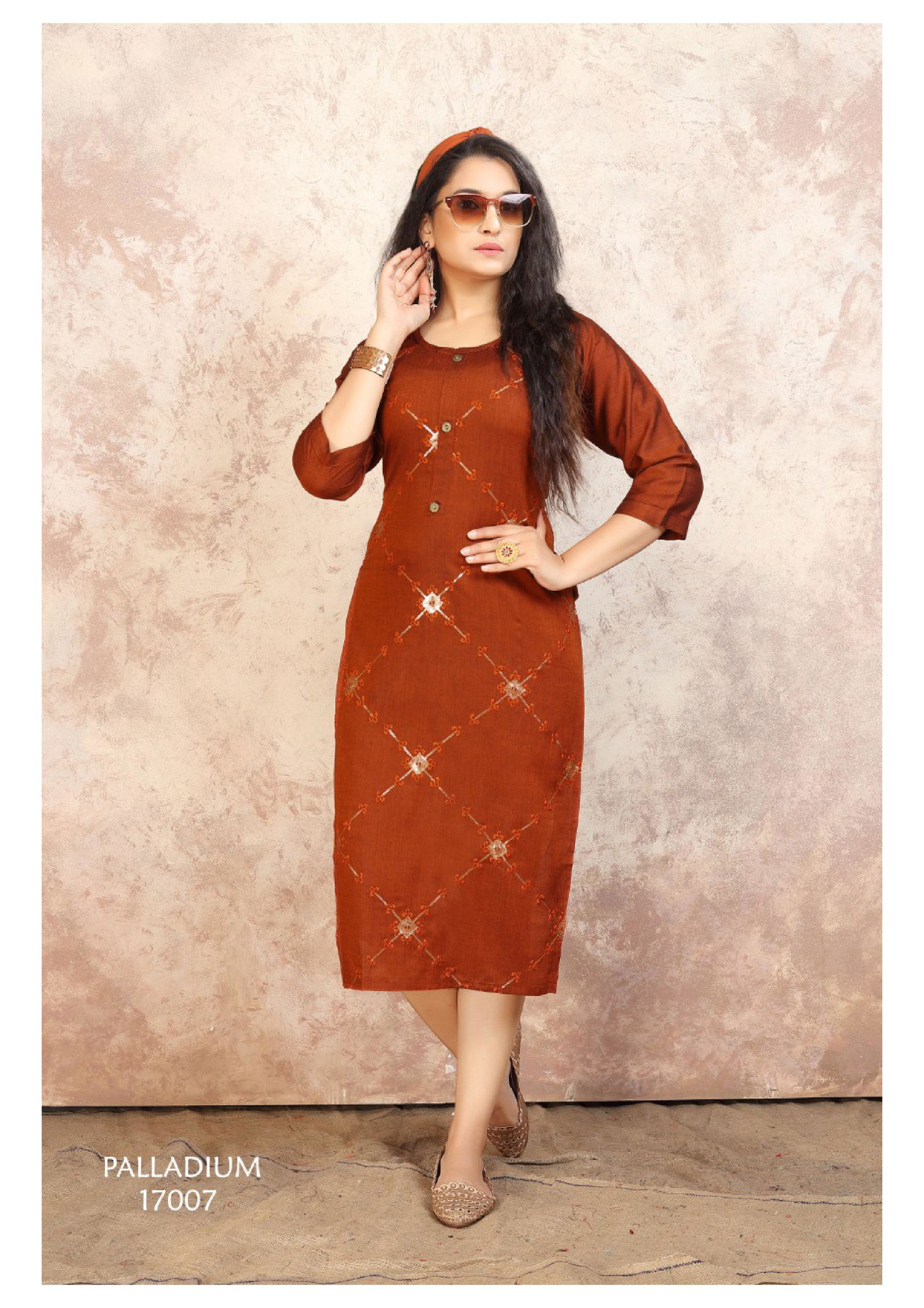Palladium Fancy Stylish Designer Latest Ethnic Wear  Rayon With Sequence Embroidery Work Kurtis Collection 