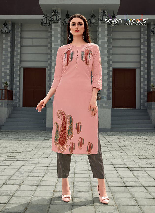 Seven Threads Viviana Latest Feavy Designer Casual Wear Kurti Collection With Bottom 