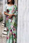 Sf Flora D Flower Printed Japan Satin Saree Best Wholesale Shop In Surat