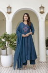 Naisha K 409 Cotton Stylish Neck Work Casual Wear Kurti With Pant Dupatta Wholesale Online