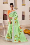Art Lenen Vol 2 By Sanskar Fancy Flower Print Sarees Wholesale Clothing Distributors In India