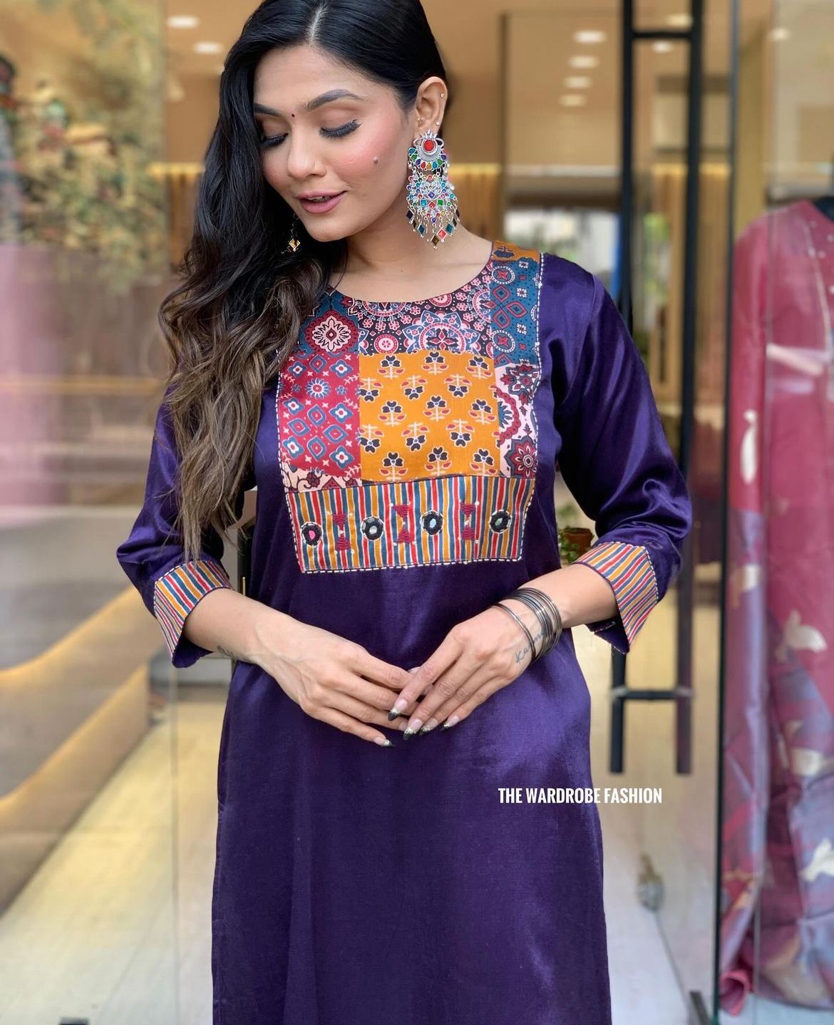 Purple Rani By Fvd Rayon Digital Printed Kurti With Bottom Dupatta Suppliers In India