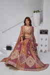 Rust Colour Georgette Tissue Zari Work Lehenga With Blouse And Dupatta Exporters In India Kf 2170