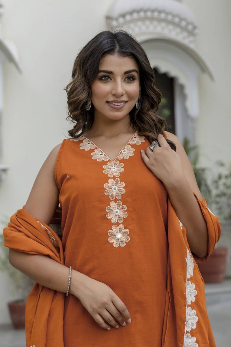 Tanyaa P 404 Cotton Work Kurti Bottom With Dupatta Wholesale Market In Surat