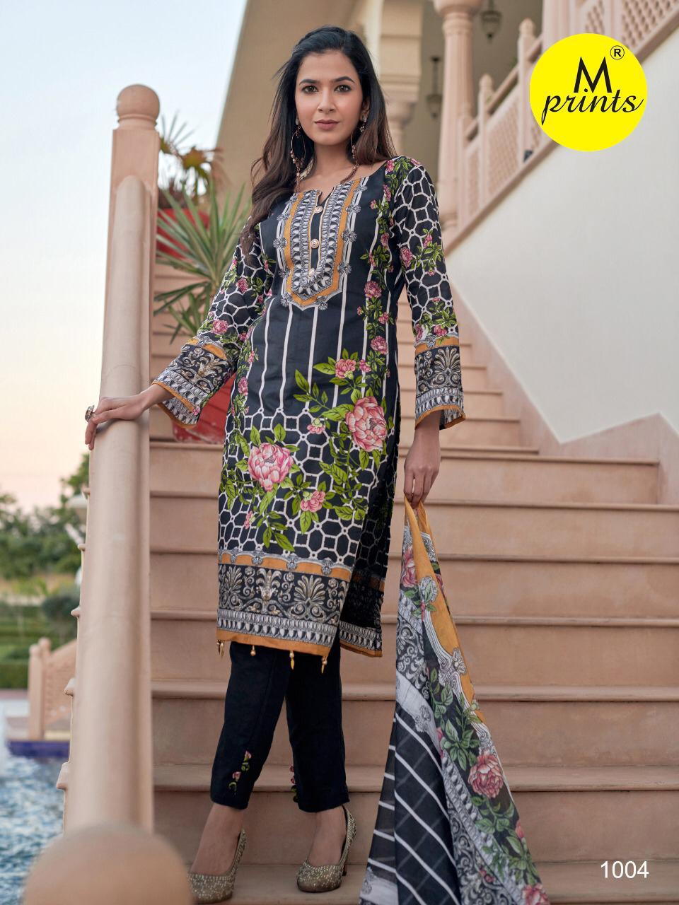 M Prints 4 Latest fancy Regular Wear Cotton Printed Karachi Dress Material Collection