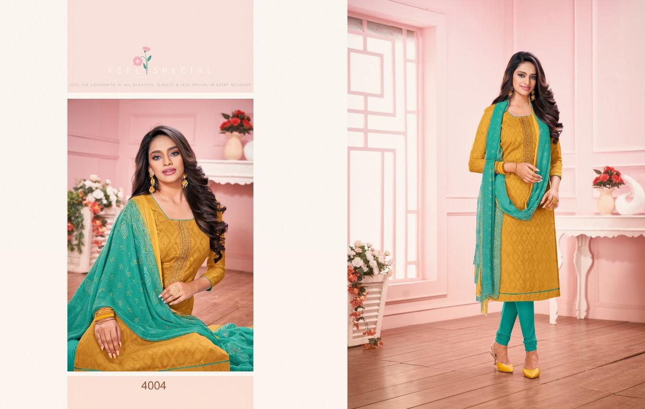 Daairy Don 25 Designer jacquard Work With Fancy Lace Dress Material Collection