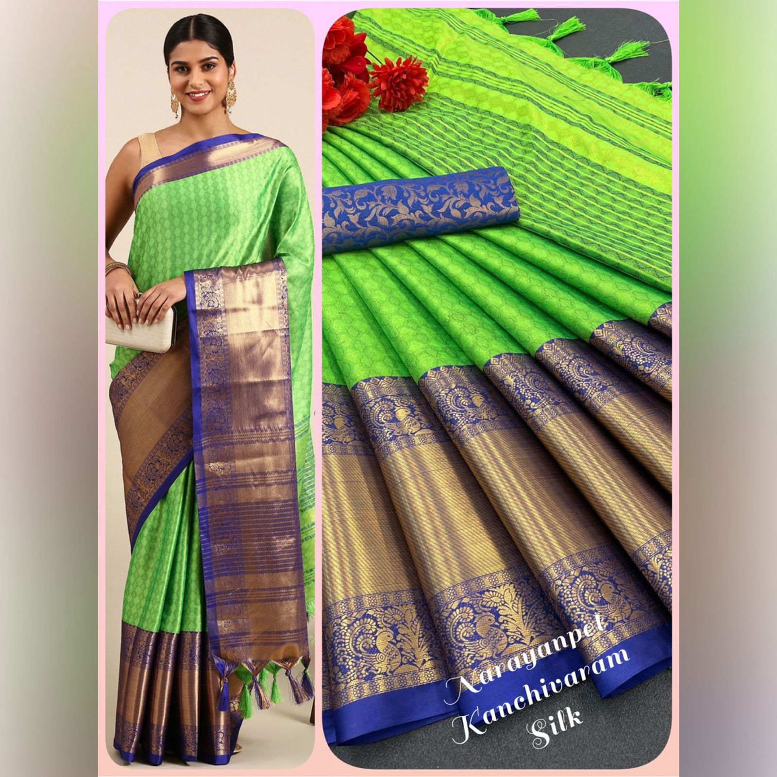 Aab Naranayanpet Kanchipuram Cotton Silk Saree Catalog