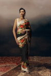 Sf Flora J Japan Satin With Floral Printed Party Wear Saree Exporters In India