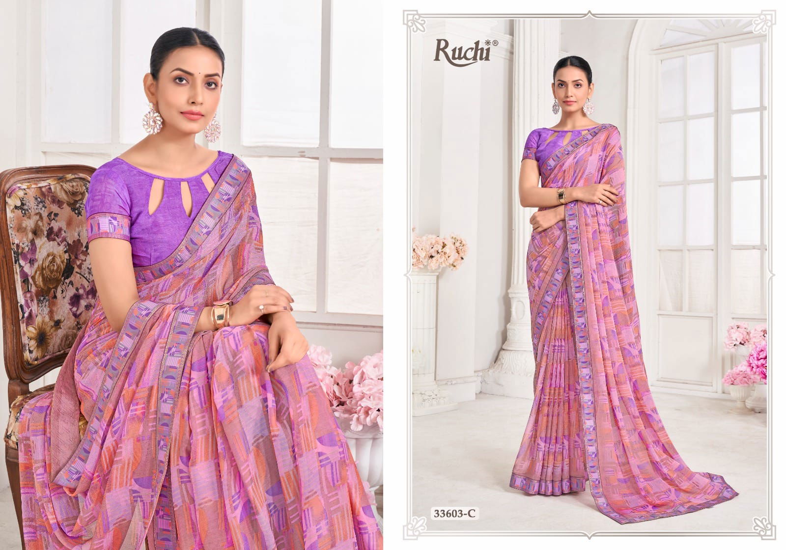 Vanilla Vol 8 By Ruchi Digital Printed Chiffon Sarees Wholesale Clothing Suppliers In India