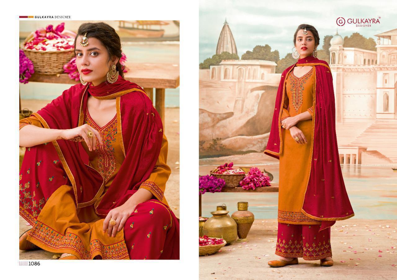 GULKAYRA DESIGNER MANNAT Latest Fancy Designer Festive Wear Jam Silk With Heavy Embroidery With Diamond Salwar Suit Collection