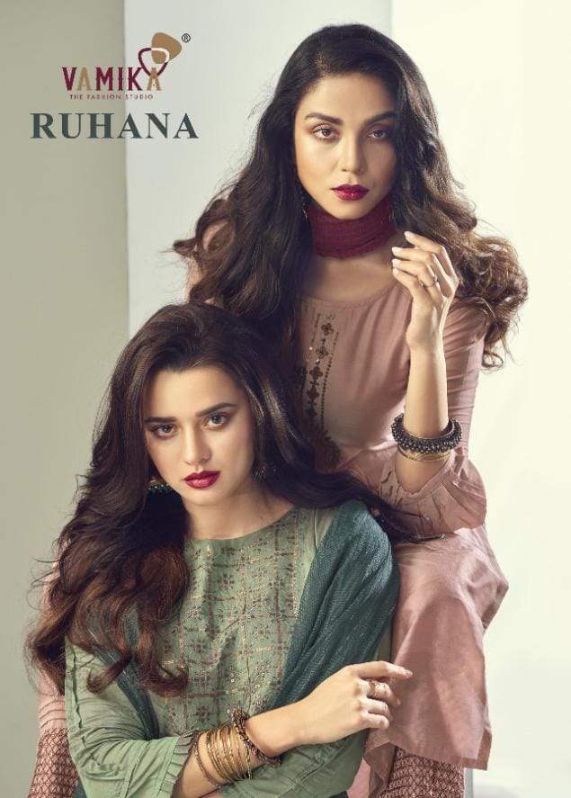 Vamika Ruhana Viscos Silk Festive Wear Designer Heavy Ready Made Collection

