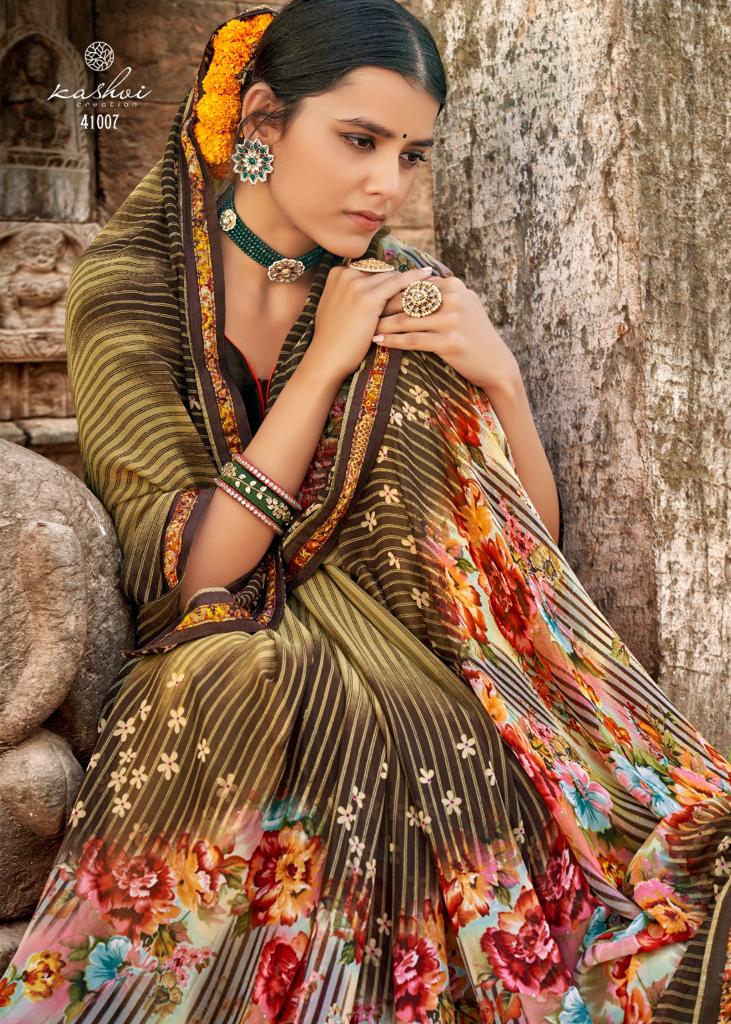 Kashvi Lavanya Silk Weightless Georgette Printed Casual Wear Sarees Collection
