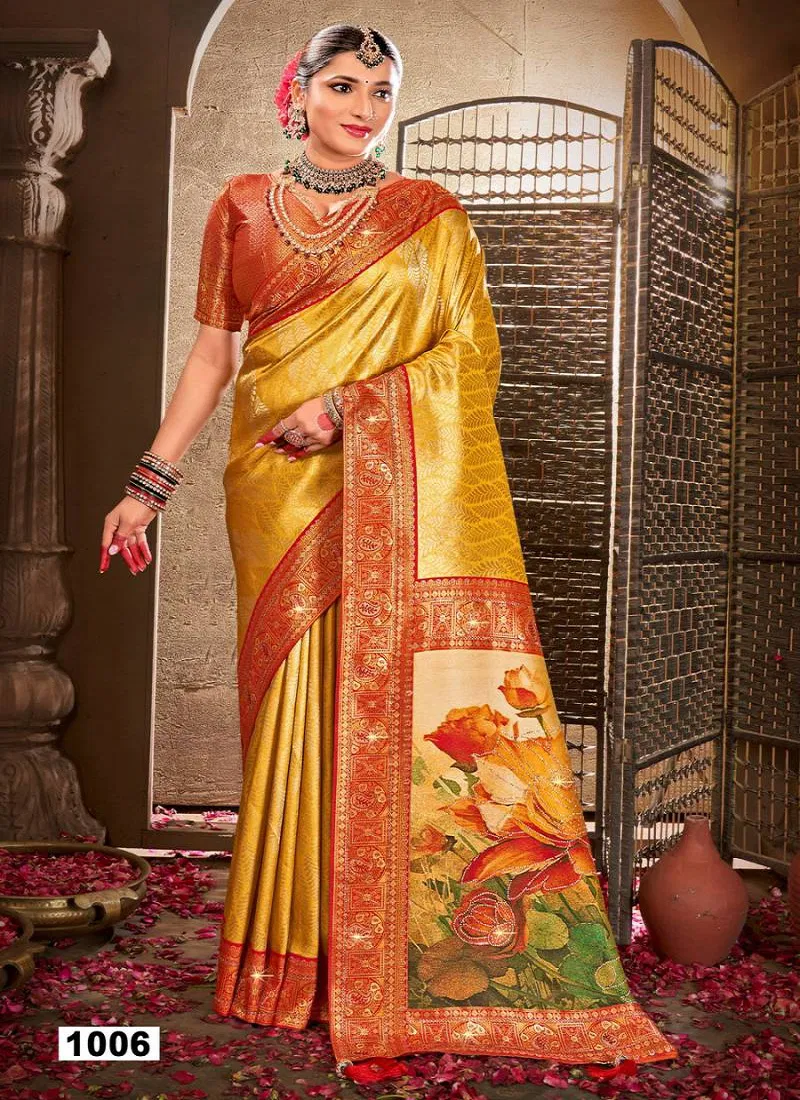 Silver Jubilee Saroski Vol 1 By Saroj Festive Wear Silk Saree Wholesale In India