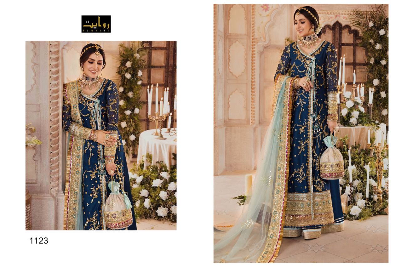 Rawayat Elan 5 Fancy Ethnic Wear Georgette Heavy Pakistani Salwar Kameez Collection