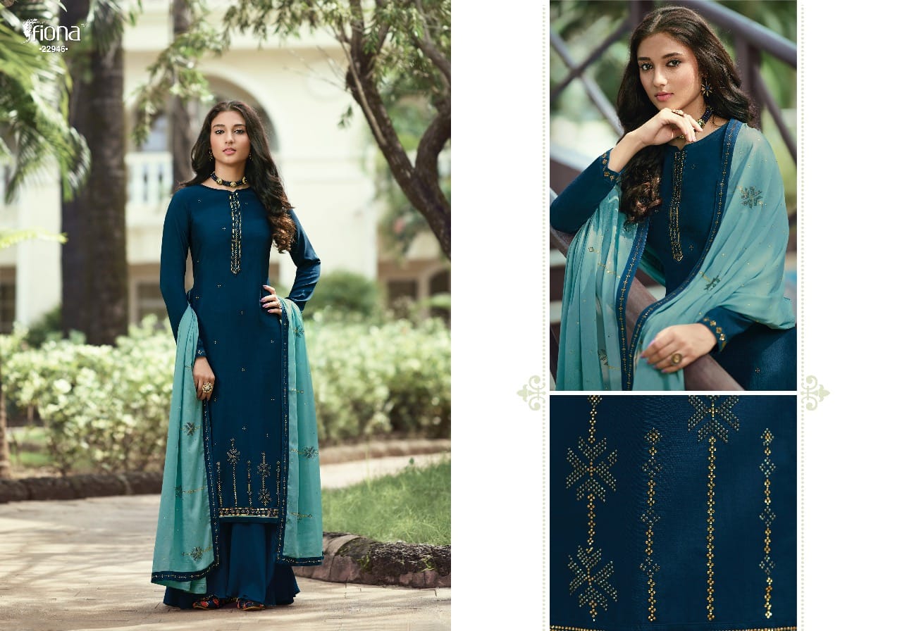 Fiona Gulzar 22951 Festive Wear Designer Soft Silk Jacquard With Hand Work Salwar Suits Collection
