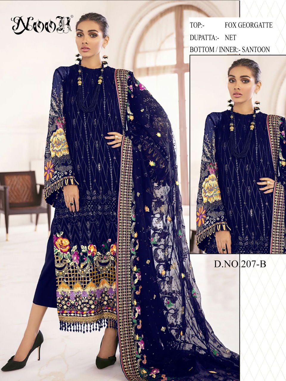 Noor 207 Colours Latest Fancy Designer Heavy Festive Wear Fox Georgette Pakistani Salwar Suits Collection
