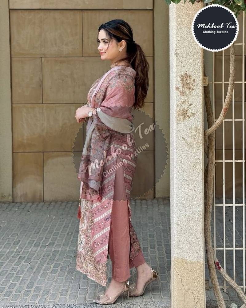 Mehboob 1614 Viscose Maslin Printed Pakistani Salwar Suits Exporters In India