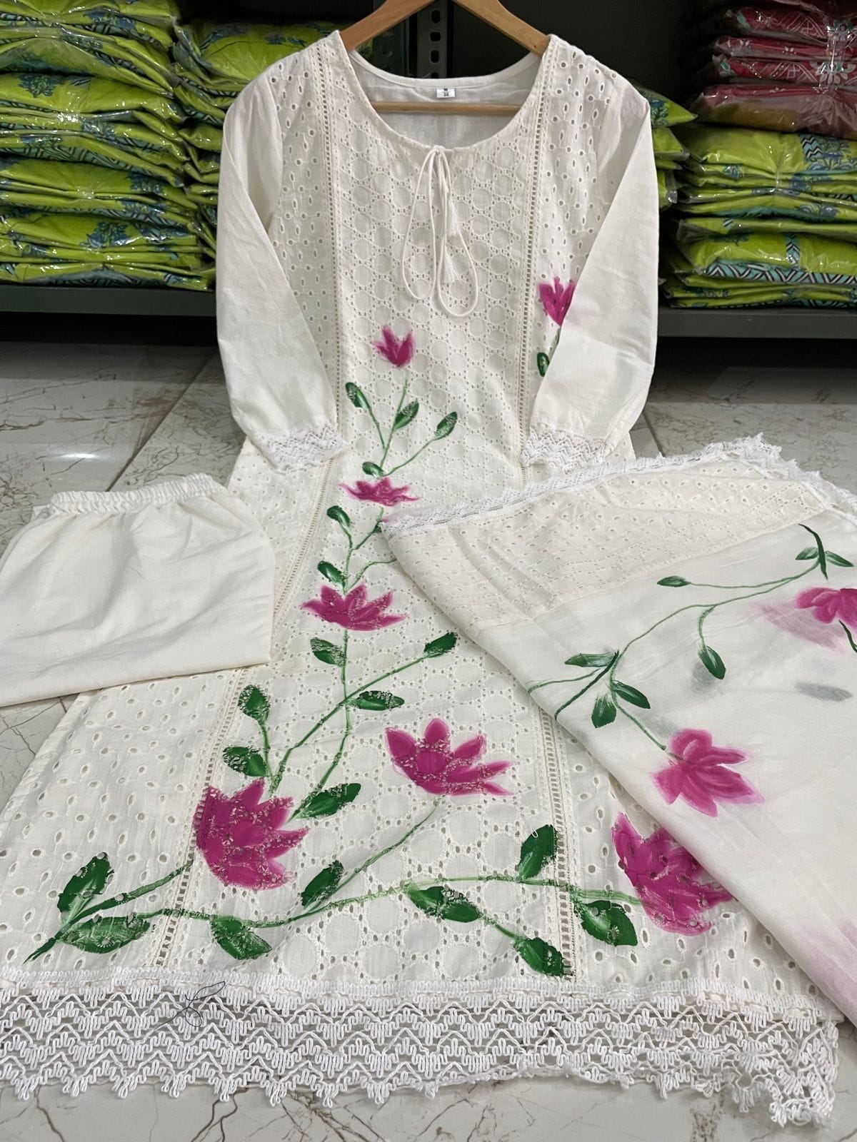 Virat Chicken Printed Kurti With Bottom Dupatta Catalog