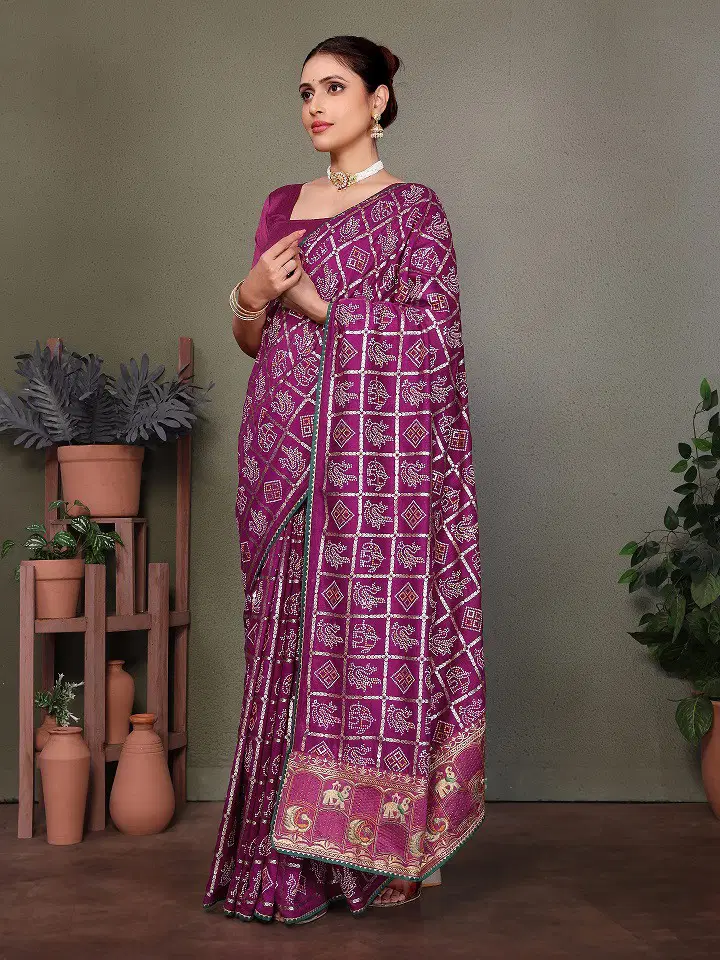 Kaavya 1 Bandhej Printed Silk Festive Wear Saree Online Wholesale