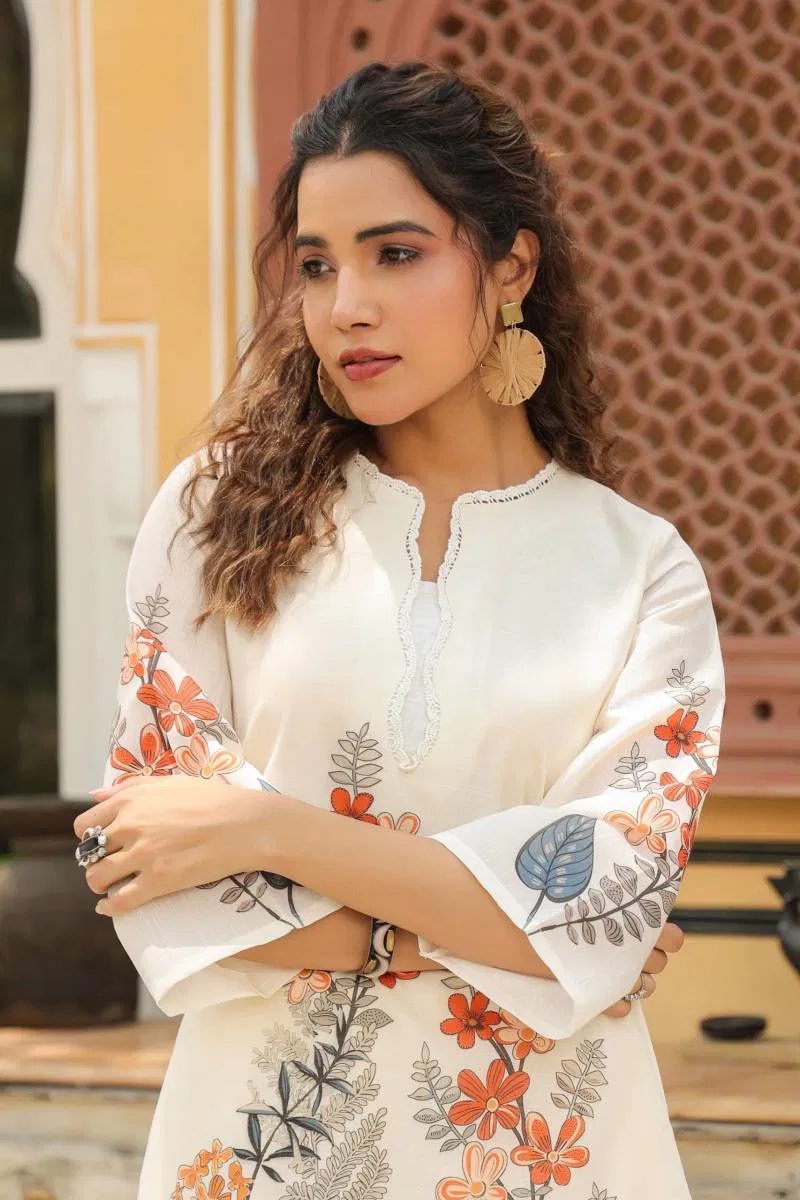 Tanyaa P 413 Cotton Fancy Printed Kurti With Bottom Wholesalers In Delhi