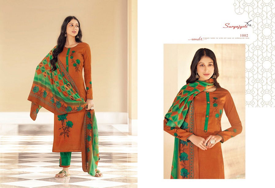 Suryajyoti Shabanna 1 Latest Fancy Designer Regular Casual Wear Cotton Dress Materials Collection
