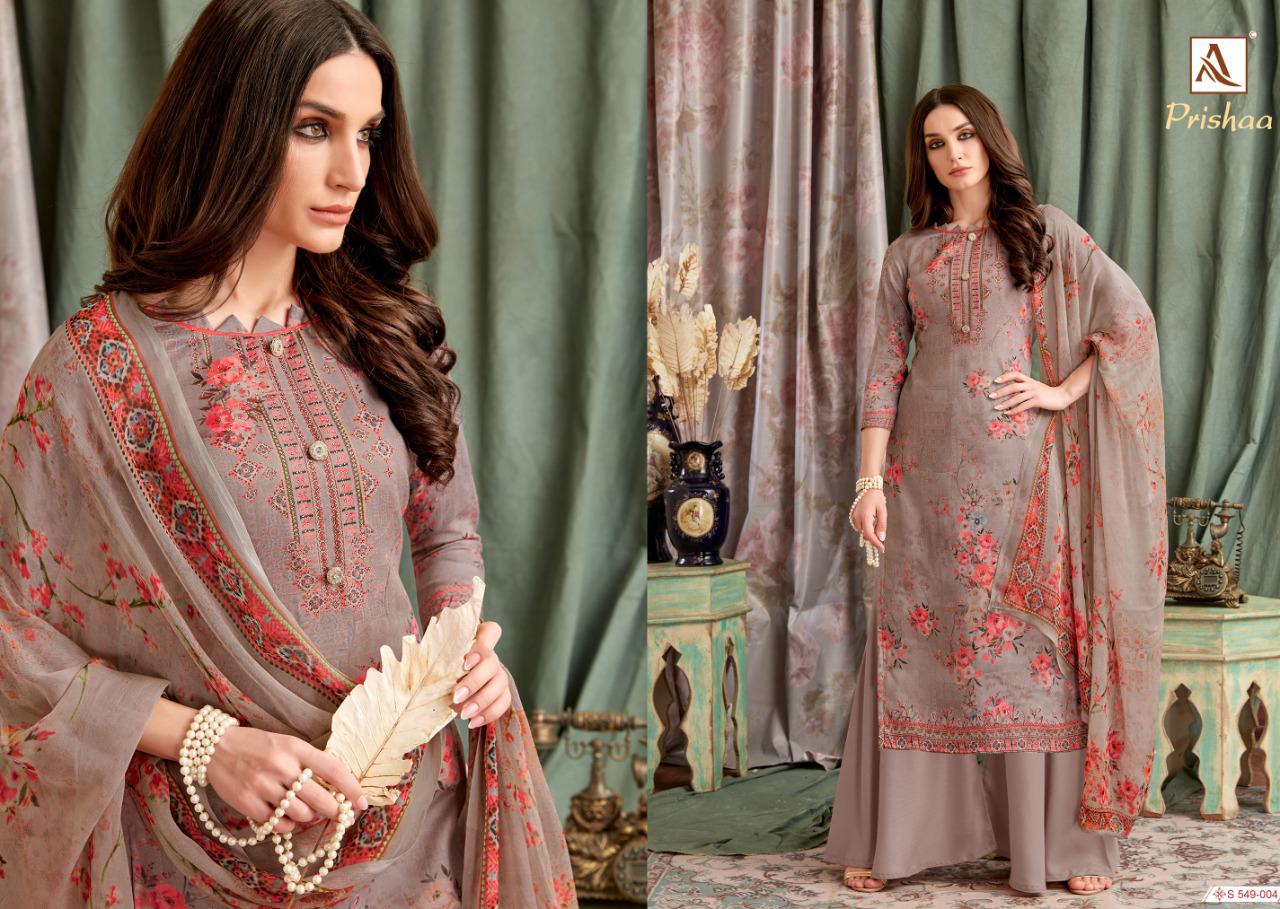 Alok Prishaa Latest Fancy casual Wear Pure Cotton Jam Digital Print with Swarovski Diamond Work Dress Material Collection