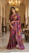 Tew Vol 2 Roman Silk With Ajarakh Printed Saree

