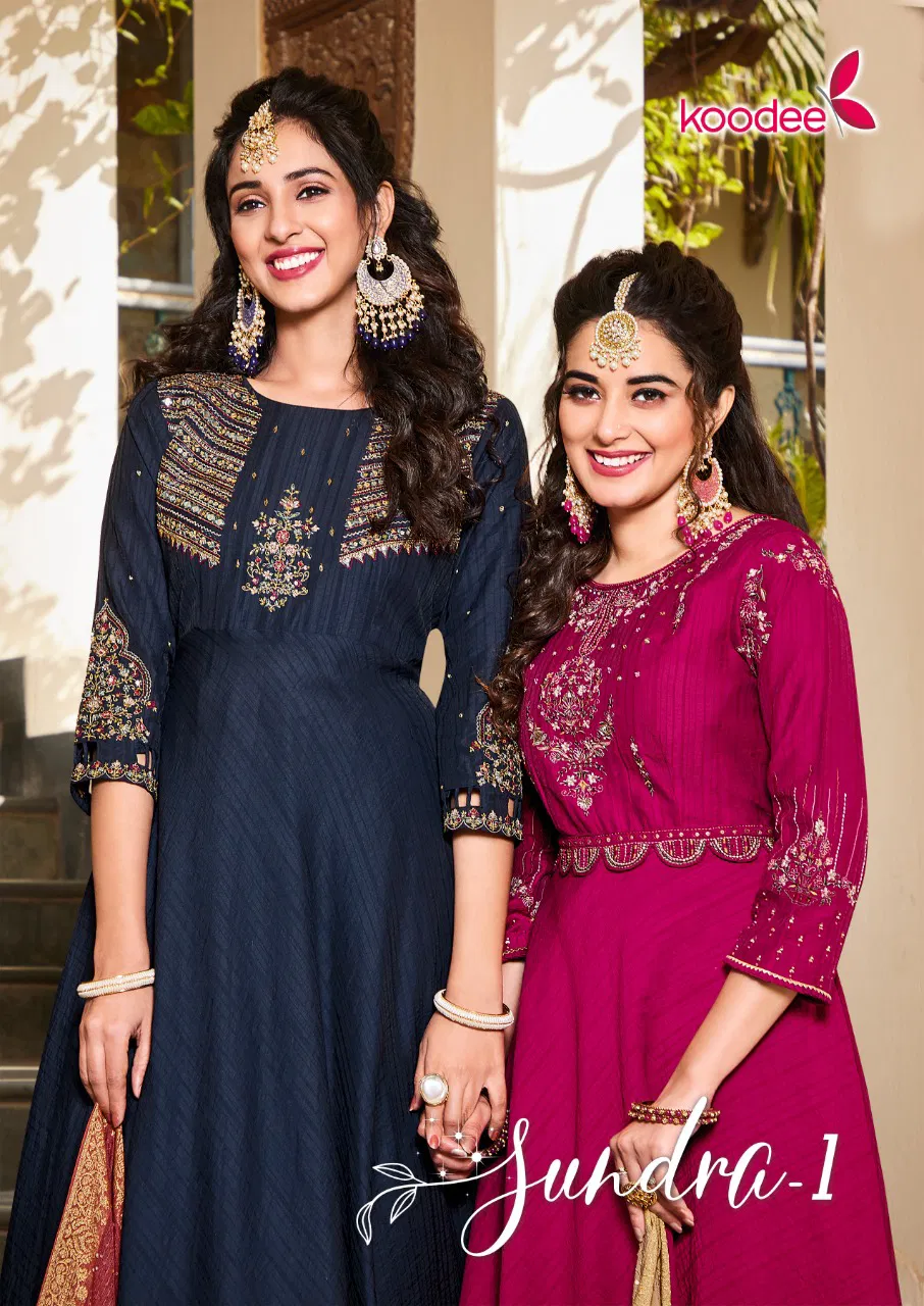 Koodee Sundra 1 Heavy Wedding Wear Long Gown With Dupatta Collection