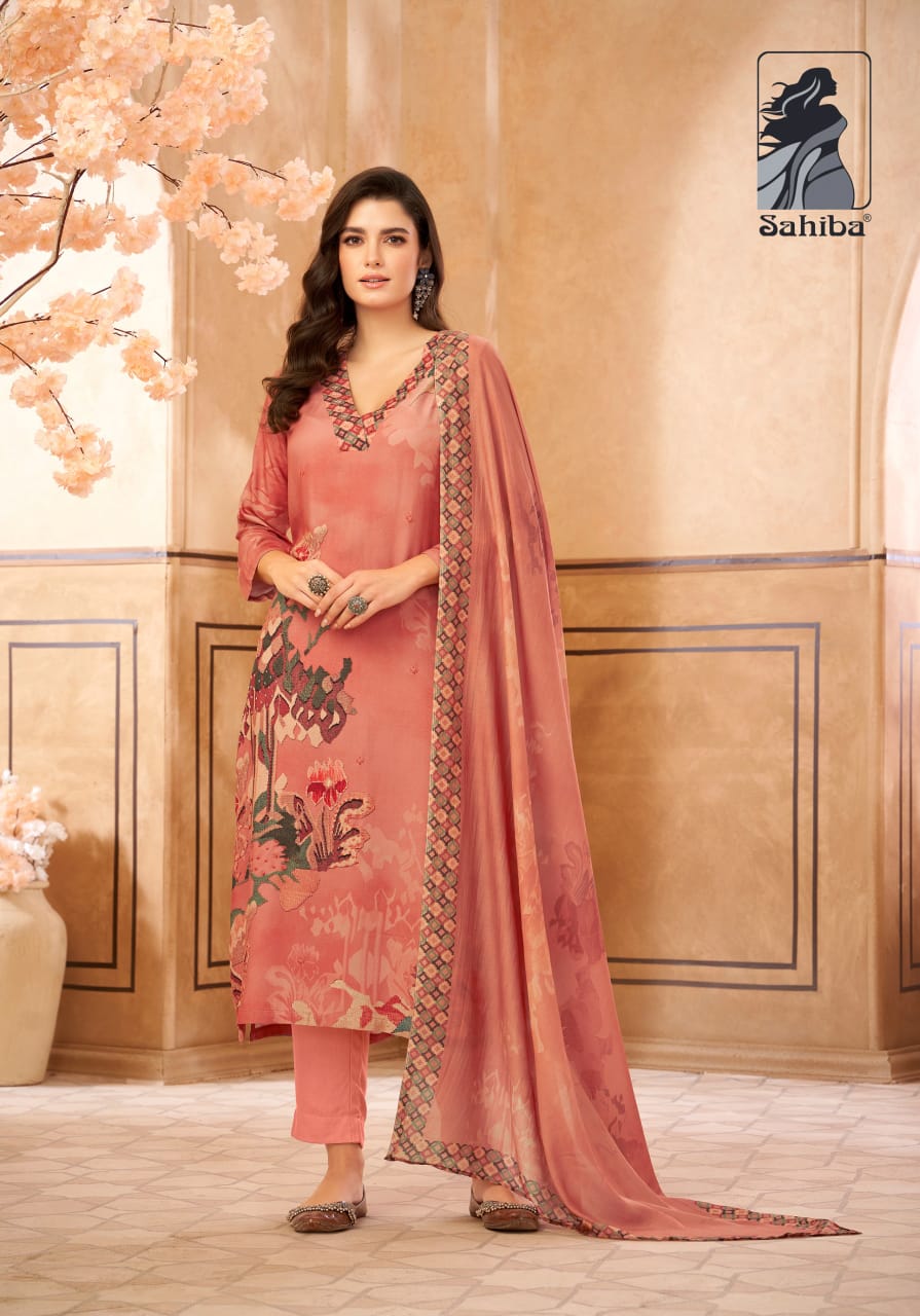 Firdos By Sahiba Muslin Silk Digital Printed Dress Material Orders In India